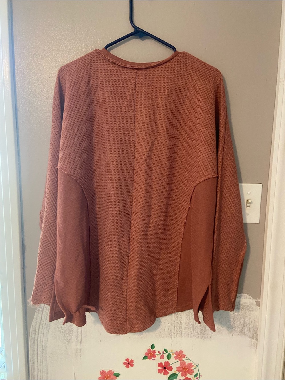 GiGio Dusty Rose Waffle Knit Scoop Neck Top - Picture 3 of 3